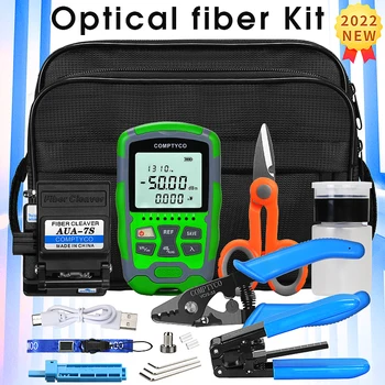 FTTH (Fiber Optic Tool Kit -70~+10dBm/-50~+26dBm 4 v 1 Mini Optická Power Meter s 15mw Vizuálne Poruchy Locator Vlákniny Sekáčik