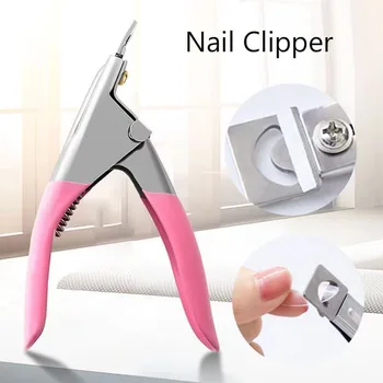1pcs Profesionálne Nail Art Clipper Špeciálneho typu U slovo, False Tipy Okraj Nožnice na Manikúru Farebné Nehrdzavejúcej Ocele Nail Art Nástroje