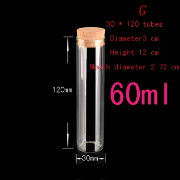 Kapacita 60ml(30*120mm) 50pcs/veľa Transparentné trubice tesnenie sklenené fľaše áno,dievča fľaše s korkami, sklenených fľaštičkách s korku