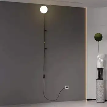 obývacia izba jednoduché a moderné zadarmo elektroinštalácie s zástrčku kábla plug-v prepínač hotel stenu modelovanie lampa Nordic spálňa nástenné svietidlo