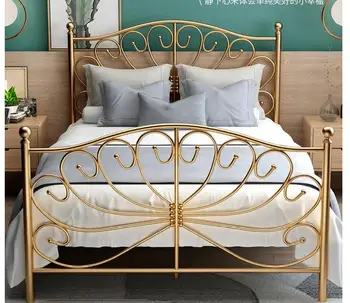 Európskom štýle gold web celebrity hrubé železné postele 1,2 m 1,5 m 1,8 m single double majster posteľ