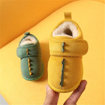 Detská bavlna-čalúnená topánky chlapec zimné dojčatá papuče plus fleece dievčatá snežníc 1-5 rokov staré topánky non-slip topánky