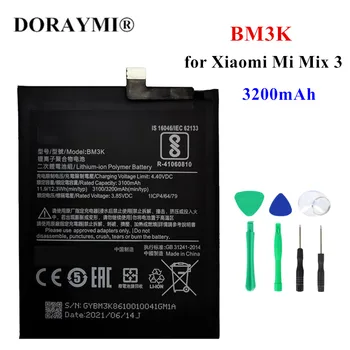 Pôvodné BM3K 3200mAh Náhradné Batérie pre Xiao Mi Mix 3 Mix3 Telefón Batérie +Nástroje