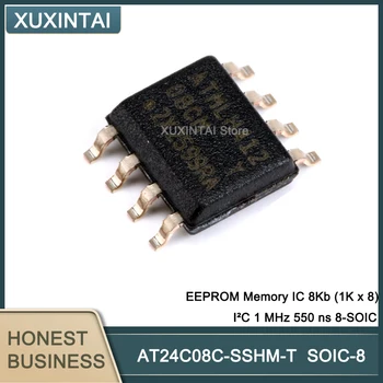 50Pcs/Veľa AT24C08C-SSHM-T AT24C08C EEPROM Pamäte IC 8Kb (1K x 8) I2C 1 550 MHz ns 8-SOIC