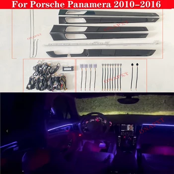 Auto Okolitého Svetla Nastaviť Pre Porsche Panamera 2010-2021 Dekoratívne LED Atmosféru Lampy, svetelné Pásy 64 Farieb Tlačidlo Kontroly