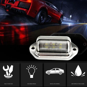 1pc Univerzálny prehliadač Chrome 6 LED špz Tag Svetlo Lampy Pre Vozidlo SUV Auto Príves Van Strane Lampa koncových svetiel