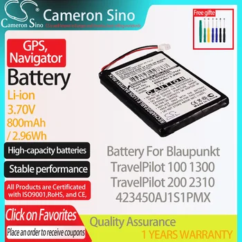 CameronSino Batérie pre Blaupunkt TravelPilot 100 1300 200 2310 hodí Blaupunkt 423450AJ1S1PMX GPS Navigátor batéria 800mAh