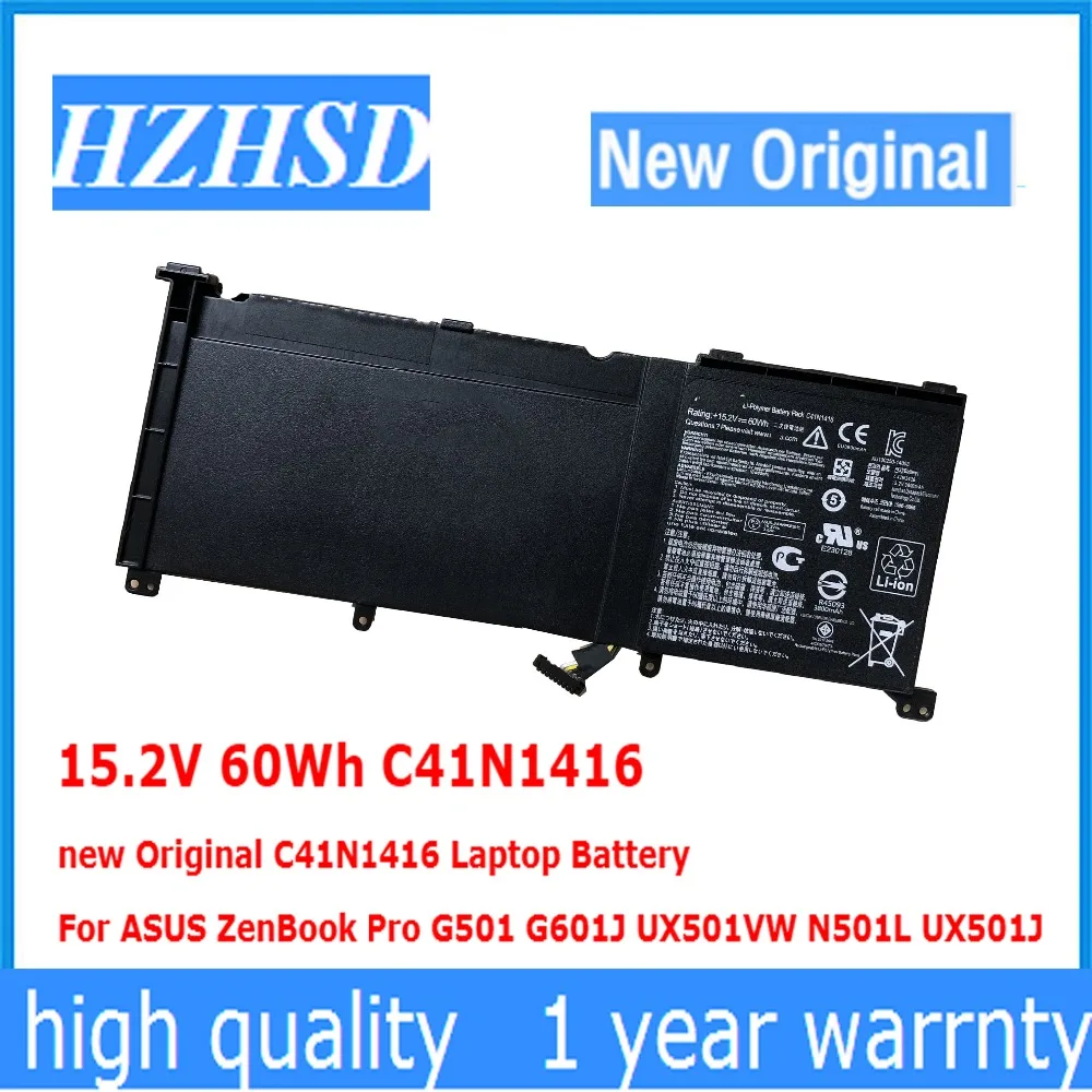 15.2 V 60Wh C41N1416 nový, Originálny C41N1416 Notebook Batéria Pre ASUS ZenBook Pro G501 G601J UX501VW N501L UX501J
