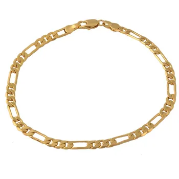 Náramok Mužov Šperky Veľkoobchod Nové Trendy Zlatá farba 22 CM 3 MM Hrubé Kubánskej Reťazí Náramky