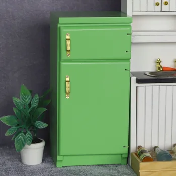 Zelená Miniatúrne Chladnička Chladnička Domček Pre Bábiky Mini Kuchyne, Obývacie Diningroom Dekorácie, Doplnky