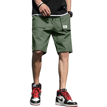 Muži Lete Cargo Šortky 2023 Streetwear Masculino Jogger Muž Streetwear Army Zelená Bežné Nohavice