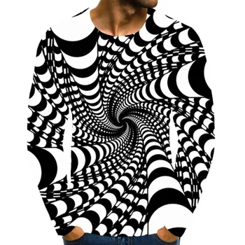 Móda Osobné Visual Graffiti 3D Tlač pánske T-Shirt Long Sleeve O-Neck Top Grafické Tričko Jeseň Príležitostné Voľné Oblečenie pre Mužov