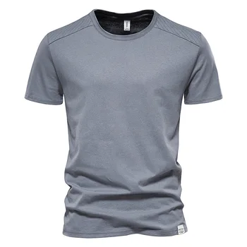 Značka kvality, 100% bavlna pánske T-shirt o-neck fashion design slim fit farbou t-shirt pánske top t-shirt pánske Krátke Rukáv