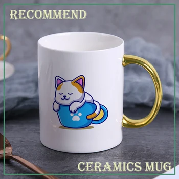 Zábavné kreatívne mačiatko hrnček,elegantný minimalistický keramické hrnčeky,pár šálku kávy Káva, Mlieko, Šálky Ruke Pohár Drinkware darček KTDW-042