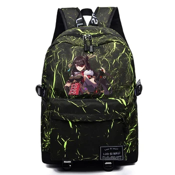 Anime Genshin Vplyv Unisex Batoh Bežné Vysokej Kvality Aktovka Teenger Cestovné Študent Mochila Packsack Textílie Laptop Taška