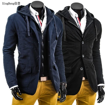 XingDeng zips dvojité tlačidlá placket bunda 80s módne bežné jarné oblečenie Jeseň/zima nové pánske bežné vrchný náter plus