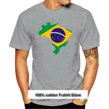 Camisetas de algodón para hombre, camisa clásica de Hip-Hop, ropa calle de, mapa de Brasil, bandera, Unisex, 2021