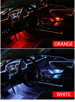 Interiéru vozidla Vodič Okolia LED Rgb Pásy Auto Flexibilné Atmosféru USB Lampa svetelný Pás Lano Páska, Svetlo 12V