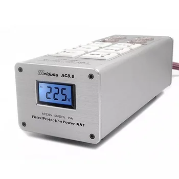 NOVÝ LED Displej Audio Power Filter 3000W 15A Čistička pre Ochranu pred Bleskom