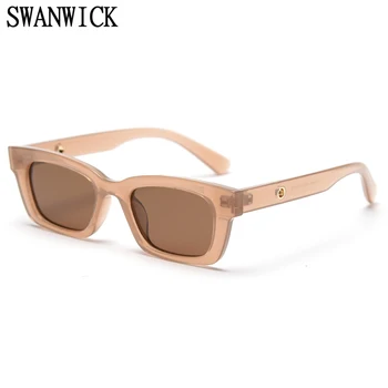 Swanwick malý obdĺžnik slnečné okuliare ženy retro slnečné okuliare pre mužov TR90 polarizované módne čierna hnedá strana 2021 kórejský štýl