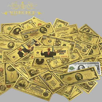 10pcs/veľa Pekných Všetky Druhy Rôznych Rok Americké Bankovky, Zlaté Bankovky v 24k Zlatom Na Zber