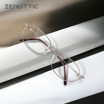 ZENOTTIC Oválne Pamäť Kovové Okuliare, Rám pre Ženy, Mužov Ultralight Flexibilné Optické Okuliare Krátkozrakosť Predpis Eyeglassses