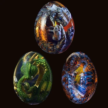 Transparentné Dinosaurie Vajcia So Suvenírmi Dračie Vajce, Ornament Zber Realisticky Živice Embrya Oheň Vrecku Dragon Ornament Plavidlá Dekor