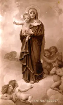 wall art panny Márie, Anjelov William Adolphe Bouguereau Obrazy Ručne maľované Vysokej kvality