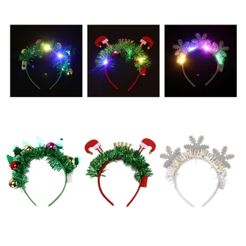 Vianočné LED hlavový most Dievčatá Hairband Trblietavé Hairhoop Cosplay Kostým Prop