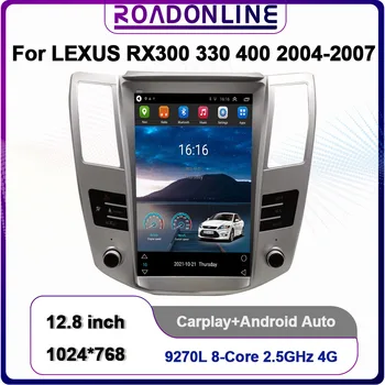 Android Auto Tesla Štýl Pre LEXUS RX300 330 400 2004-2007 Android 9 Octa-Core 4+64 G Auto Multimediálny Prehrávač Stereo Prijímač, Rádio