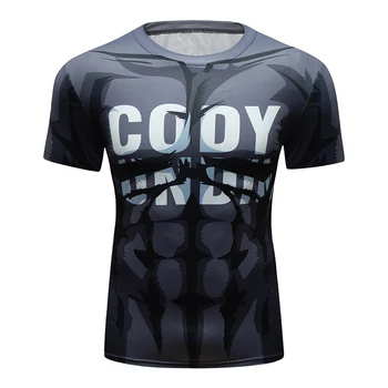 Cody Lundin Vlastné 100% Polyester telocvični Fithess T Shirt Anime 3d vytlačené Svalová Mužov Teen Beží BJJ tričko Veľkoobchod Mikina