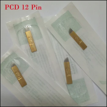 100 KS PCD 12 pin tvrdý Permanentného make-upu Ručné Tetovanie Obočia Sklonu Lamiel Microblading 12 pin tvrdý Ihly