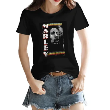 Nájsť 1995 Boby a Marley Music Inc Bob Fajčenie Spliff Obojstranný Marley Vintage Žien T-shirt Novinka Black Pohode Topy Tees