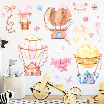2022 Dieťa Roztomilý Kreslený Candy-Farebné Horúceho Vzduchu Ballon Samolepky na Stenu Pre Mš detskej Izbe PVC Umenie nástenná maľba