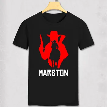 Red Dead Redemption T Shirt Hra RDR2 Red Dead Redemption T-shirt Módne Vintage Čierna západ cowboy outlaws John Marston Top Čaj