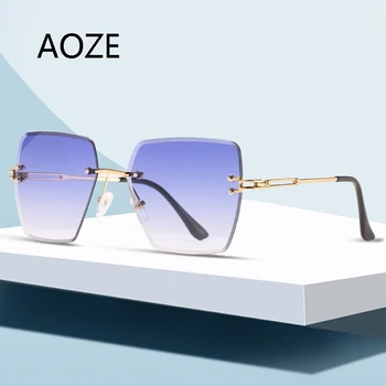 Azeze 2021 módne cool štýl nadrozmerná gradient slnečné okuliare žena vintage dizajn značky slnečné okuliare