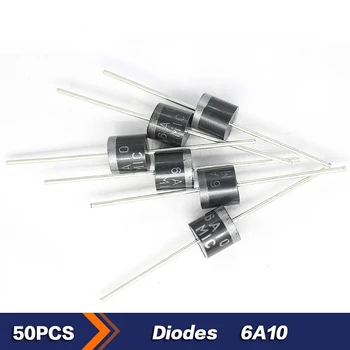 50pcs/veľa Usmerňovač Dióda 6A10 6A 1000V RECTIFI DIÓDA R-6 package Diódy elektronických komponentov