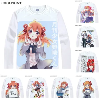 Moe Anime Mesačné Dievčat Nozaki-kun T-Shirts Multi-štýl Dlhý Rukáv Košele Gekkan Shojo Nozaki-kun Chiyo Sakura Cosplay Tričko