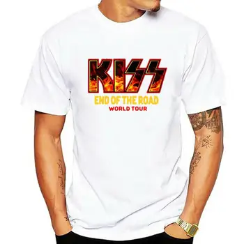 Kiss Kapela Konci Cesty World Tour Tričko Plnej Veľkosti T-Shirt, Shirt Mužov okolo Krku najpredávanejšie Muž Prírodné Bavlnené Tričko TOP ČAJ
