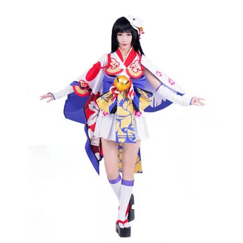Yuki Onna Cosplay Onmyoji Japonský Snow Fairy Idolized Kimono cosplay kostým s vlasmi príslušenstva a ponožky 11