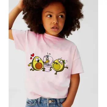 Módne Letné T-shirt Chlapcov Harajuku Avokádo Vtip Tlač Dievčatá Top Novinka T Shirt Deti Kawaii kórejský Dizajn, Krátky Rukáv 24M-9T