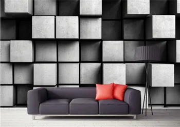 Vlastné 3D Cube Tapeta Foto Tapety, TV joj, Obývacia Izba, Spálňa Stenu, tapety na steny, 3 d abstraktných tém