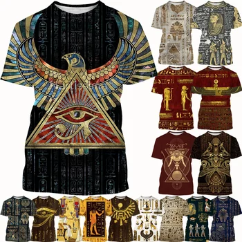 Letné Nové Módne Hot Predaj Faraóna Anubis 3D Vytlačené T-Shirt Starovekého Egypta Boh Tlač Krátkym Rukávom Unisex Streetwear Top