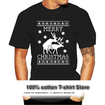 2021 Bavlna Sobov Humping Škaredé Vianoce Sveter T Shirt Merry Xmas Party Súčasný Dar Krátky Rukáv T Shirt