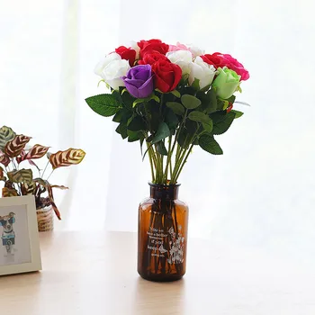 7 CM 1PCS Romantické Ruže Umelý Kvet DIY Červené Biele Hodvábne Falošné Kvet pre Strán Domov Svadobné Dekorácie Valentína
