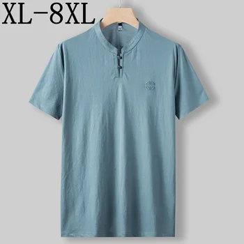 6XL 8XL 7XL 2023 Nové Letné Mens Tshirts Vysoko Kvalitné Voľné tričko Mužov Samec Krátky Rukáv Bežné Čínsky Štýl Vintage T-shirts