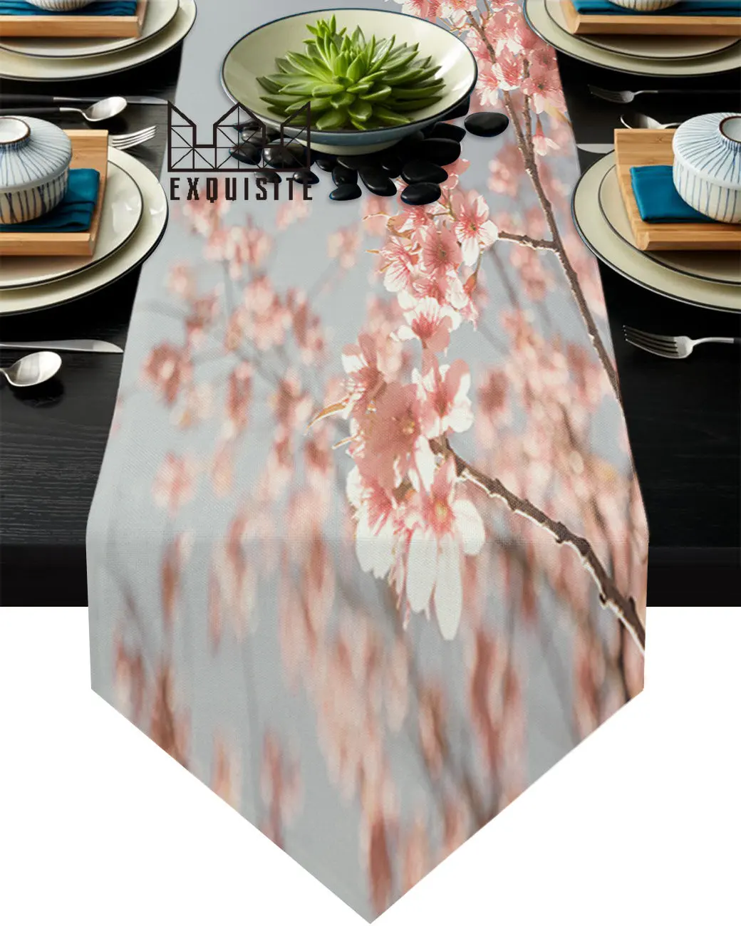 1pcs Retro Cherry Blossom Stôl Runner Pre Domáce Svadobné Hostiny Festival Party Hotel Tabuľka Kryt Stôl Dekorácie