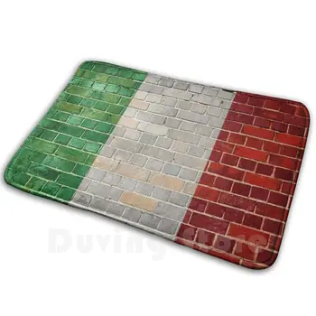 Taliansko Vlajky Na Tehlovej Stene Koberec, 945 Koberec Krajiny Špinavé Vyblednuté Príznak Totožnosti Brickwall