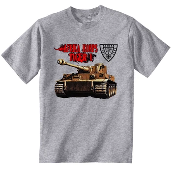 WW2 nemecký Afrika Korps Panzerwagen Tiger som Tank T Tričko. 100% Bavlna, Krátky Rukáv, O-Krku Bežné T-shirts Voľné Top, Veľkosť S-3XL