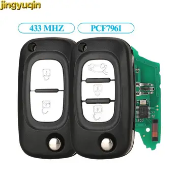 Jingyuqin 3ks Kľúča Vozidla Alarm, Diaľkové Fob Požiadať PCF7961A 433MHZ Na Mercedes Benz, Smart Citan 2012-2019 Pôvodnej 2 Tlačidlá